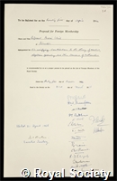 Weil, Andre: certificate of election to the Royal Society
