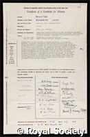 Blaxter, Kenneth Lyon: certificate of election to the Royal Society