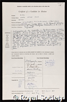 Nicol, Joseph Arthur Colin: certificate of election to the Royal Society