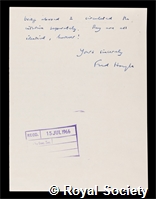 Burbidge, Geoffrey Ronald: certificate of election to the Royal Society