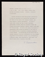 Burbidge, Geoffrey Ronald: certificate of election to the Royal Society
