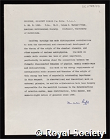 Burbidge, Geoffrey Ronald: certificate of election to the Royal Society