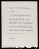 Burbidge, Geoffrey Ronald: certificate of election to the Royal Society