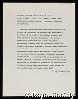 Burbidge, Geoffrey Ronald: certificate of election to the Royal Society