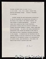 Burbidge, Geoffrey Ronald: certificate of election to the Royal Society