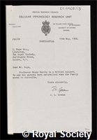 Harris, Henry: certificate of election to the Royal Society