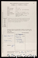 Jones, Douglas Samuel: certificate of election to the Royal Society