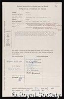 Phillips, Owen Martin: certificate of election to the Royal Society