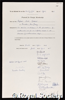 Godel, Kurt: certificate of election to the Royal Society
