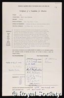 Boyd, Robert Louis Fullarton: certificate of election to the Royal Society
