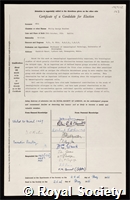 Gell, Philip George Houthem: certificate of election to the Royal Society