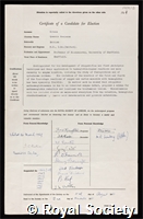 Gibson, Quentin Howieson: certificate of election to the Royal Society
