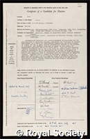 Klug, Aaron: certificate of election to the Royal Society