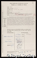 Watkins, Winifred May: certificate of election to the Royal Society