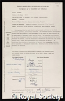 Wiesner, Karel: certificate of election to the Royal Society