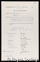 Lehmann, Inge: certificate of election to the Royal Society