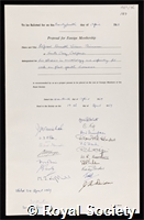 Thimann, Kenneth Vivian: certificate of election to the Royal Society