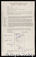 Addison, Cyril Clifford: certificate of election to the Royal Society
