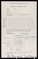 Butler, Colin Gasking: certificate of election to the Royal Society