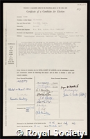 Glynn, Ian Michael: certificate of election to the Royal Society