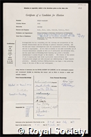 Heslop-Harrison, John: certificate of election to the Royal Society