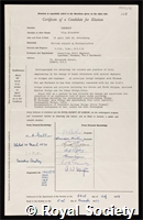 Kerensky, Oleg Alexander: certificate of election to the Royal Society