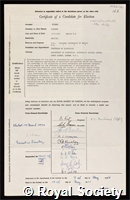 Miledi, Ricardo: certificate of election to the Royal Society