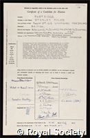 Partridge, Stanley Miles: certificate of election to the Royal Society