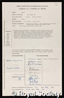 Tyrrell, David Arthur John: certificate of election to the Royal Society