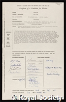 Underwood, Eric John: certificate of election to the Royal Society