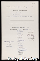 Kornberg, Arthur: certificate of election to the Royal Society