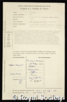 Carrington, Alan: certificate of election to the Royal Society