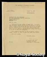 Copp, Douglas Harold: certificate of election to the Royal Society