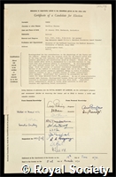Dawes, Geoffrey Sharman: certificate of election to the Royal Society