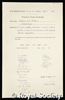 Mothes, Kurt: certificate of election to the Royal Society