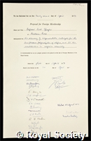 Ziegler, Kurt: certificate of election to the Royal Society