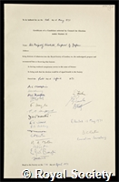 Hirohito: certificate of election to the Royal Society