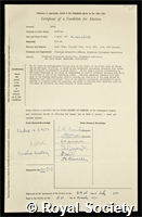 Fryer, Geoffrey: certificate of election to the Royal Society