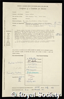 Morgan, Morien Bedford: certificate of election to the Royal Society
