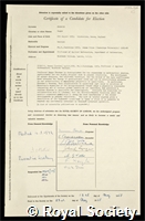 Penrose, Roger: certificate of election to the Royal Society