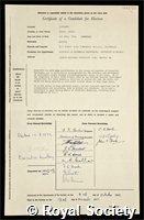 Rawcliffe, Gordon Hindle: certificate of election to the Royal Society