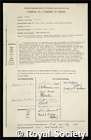 Sanger, Ruth Ann: certificate of election to the Royal Society