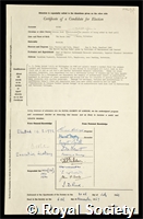 Young, Christopher Alwyne Jack: certificate of election to the Royal Society