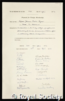Bijvoet, Johannes Martin: certificate of election to the Royal Society