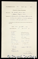 Cole, Kenneth Stewart: certificate of election to the Royal Society