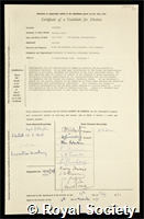 Falconer, Douglas Scott: certificate of election to the Royal Society