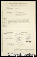Young, Alec David: certificate of election to the Royal Society