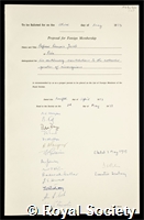 Jacob, Francois: certificate of election to the Royal Society