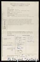 Bodmer, Walter Fred: certificate of election to the Royal Society