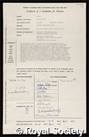 Curtis, David Roderick: certificate of election to the Royal Society